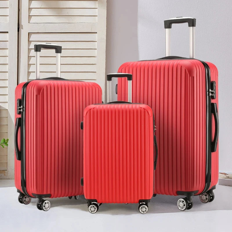 20 24 28 Inch Set 3 Piece Boarding Travel Travel Essentials Unisex ABS PC Trolley Case Luggage