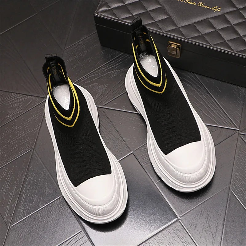 Luxury Design Wedding Dress Business Boots Fashion Men Mesh Casual Shoes Lightweight Vulcanize Round Toe Driving Walking Loafers