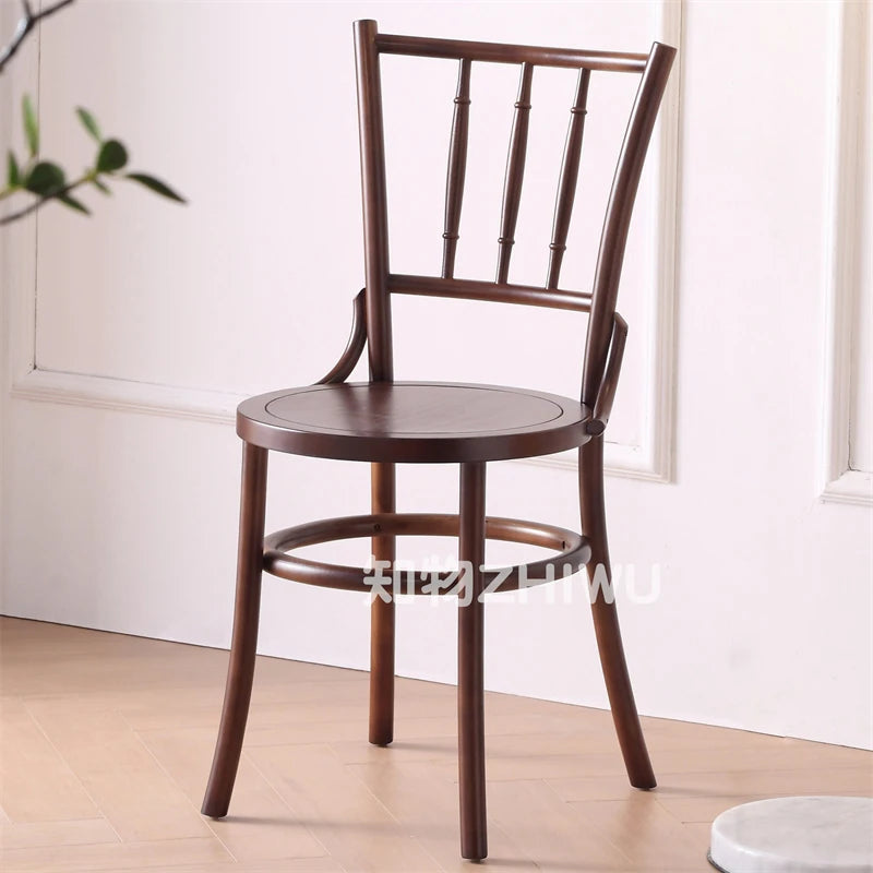 American Retro Bar Stool Ergonomic Dining Chair — Espresso | KIMLUD