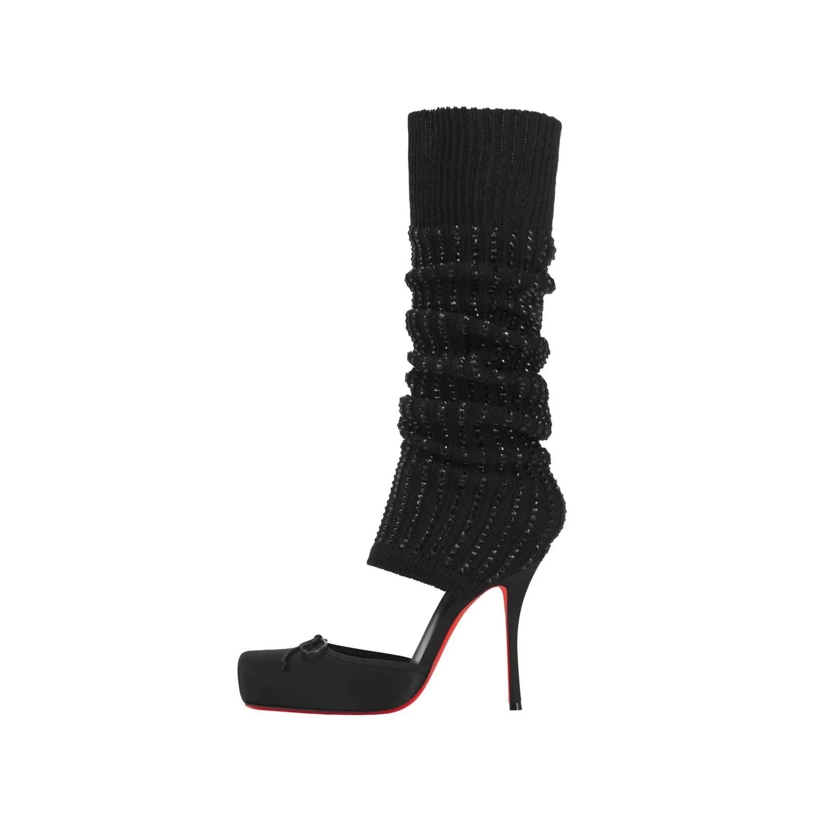 Knee-High Boots High-Heeled Square-Toe — Multicolor | KIMLUD