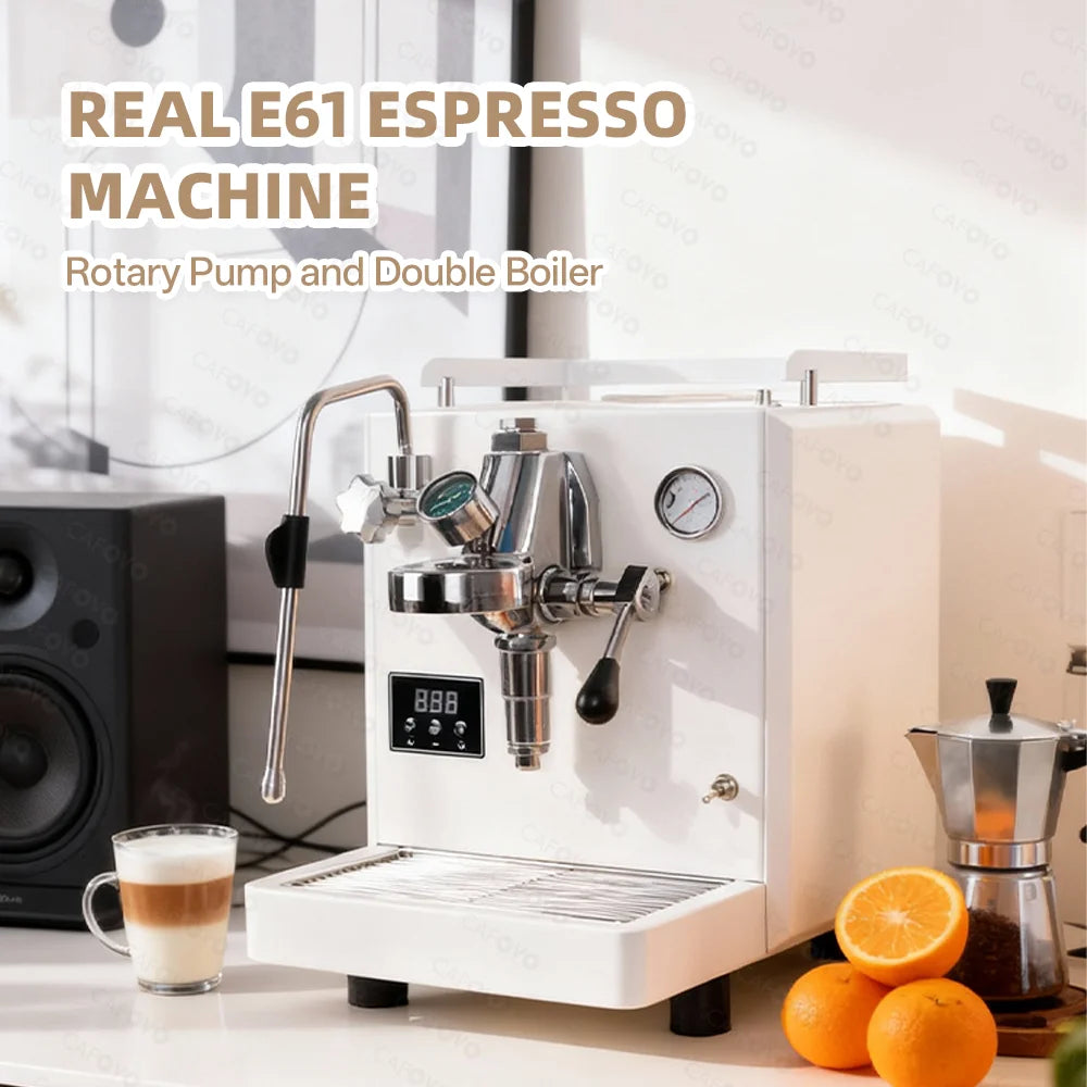 Semi-Automatic Espresso Machine E61 Group Head — White | KIMLUD