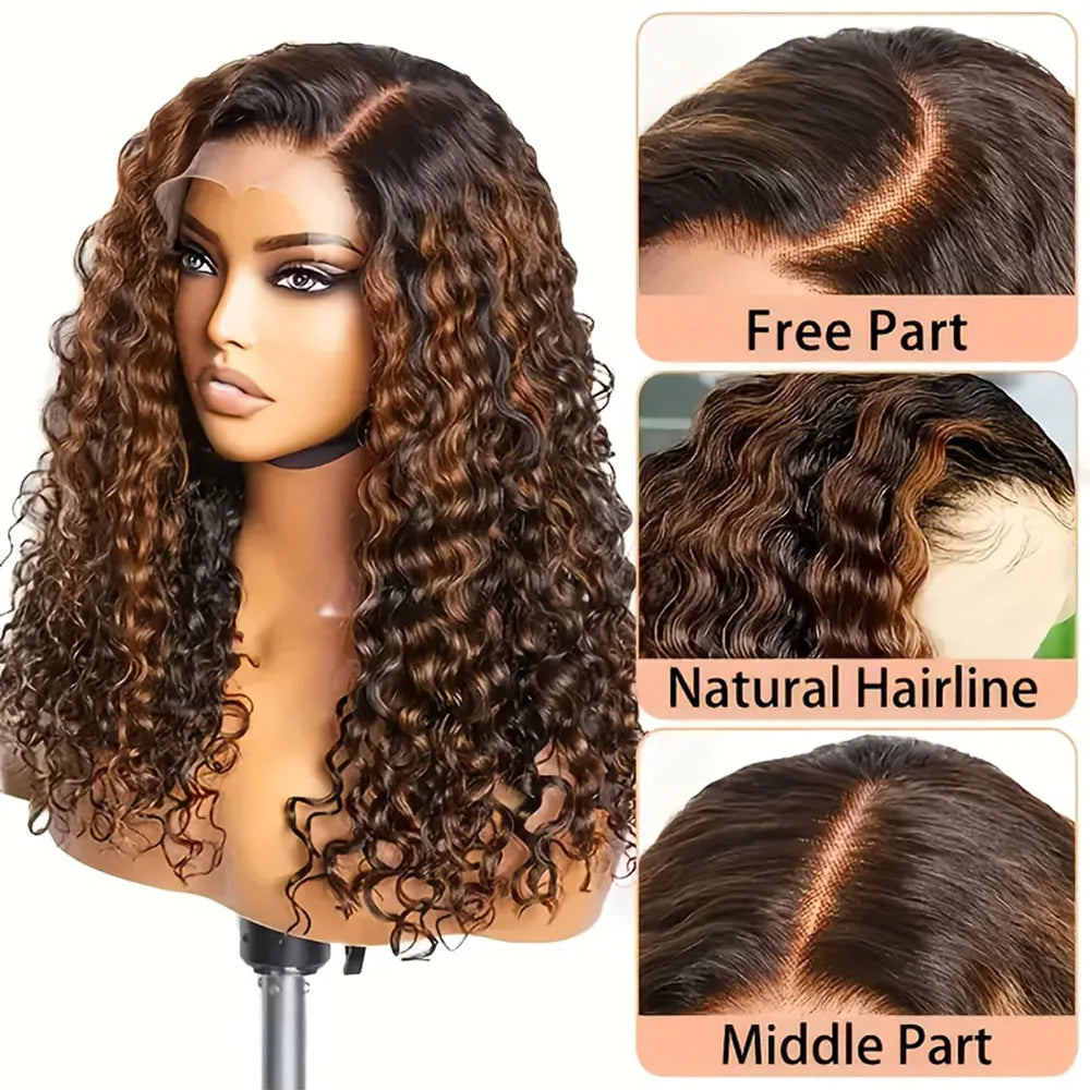Lace Front Wig - Deep Wave - Remy Human Hair - P1B30 | KIMLUD