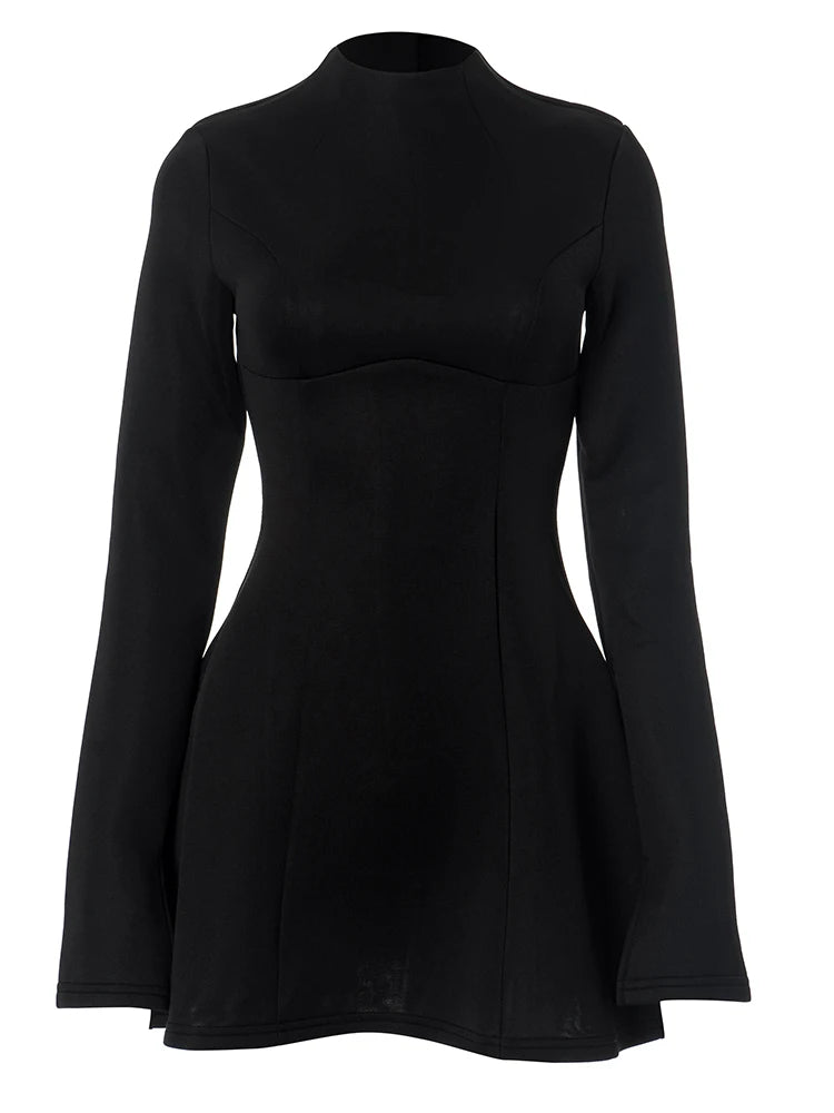 Backless Knit Dress Sculpted Seams — White | KIMLUD