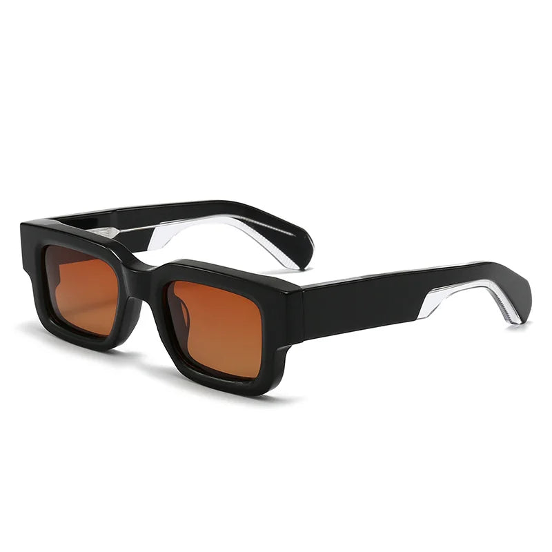 Square Polarized Sunglasses Original Acetate Frame — Black | KIMLUD
