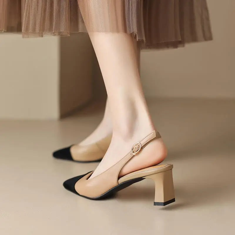 MORAZORA Big Size 34-43 New Genuine Leather Shoes Women Sandals Slingbacks Summer Shoes High Heels Party Wedding Shoes