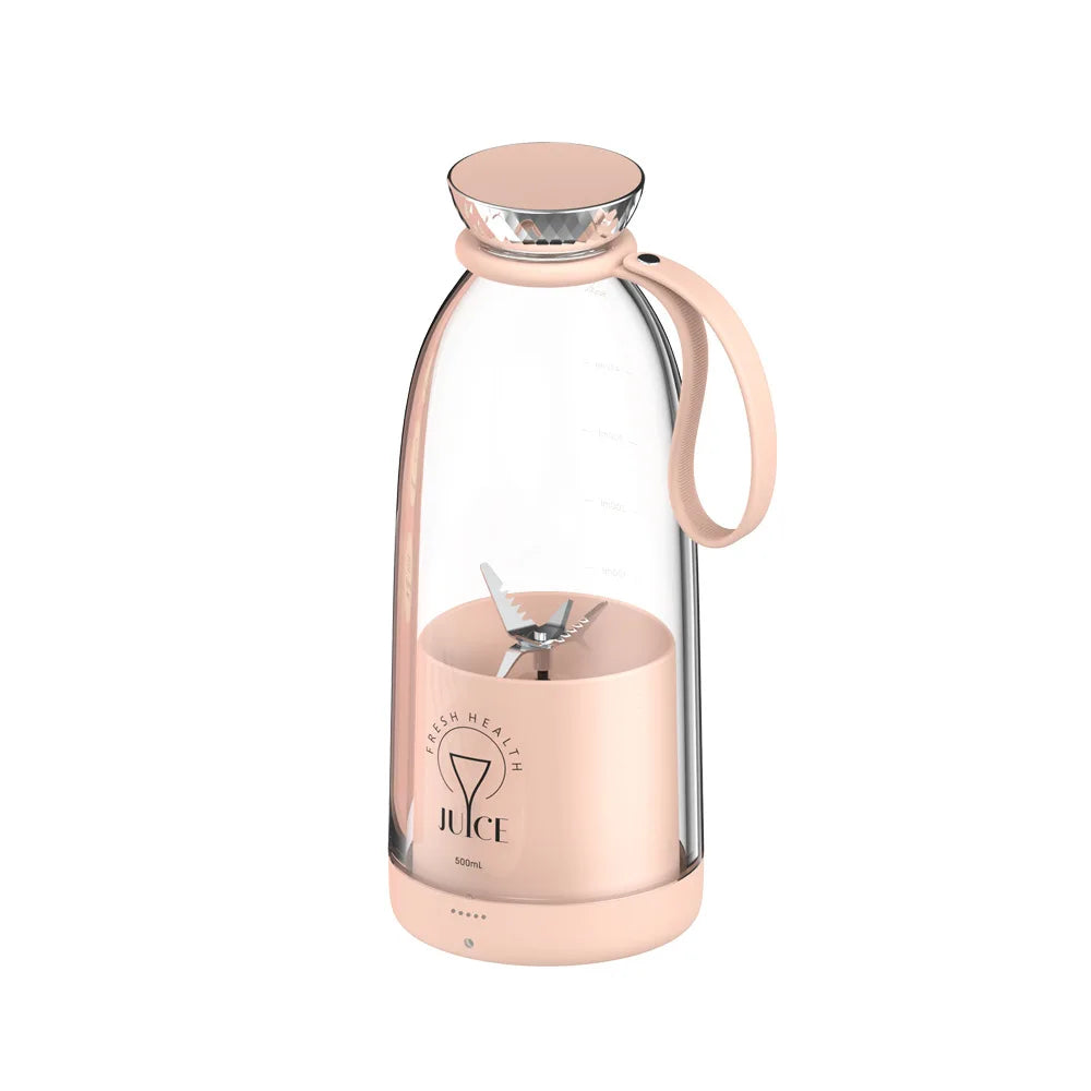 500ml Portable juicer Rechargeable Wireless Fruit Mixer Fresh Juice Bottle Blender 6 Blades Food Milkshake Ice Crush Cup 2400mAh