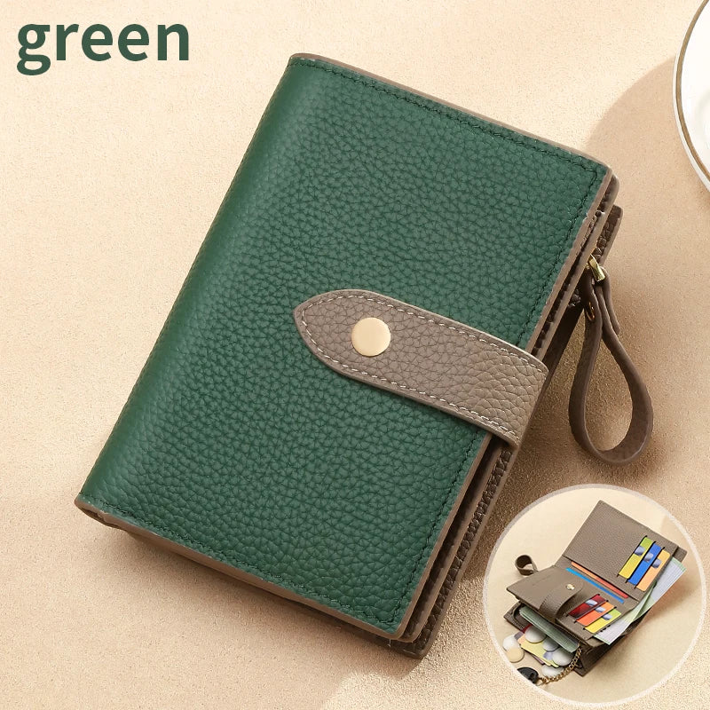 Wallet – Retro Clamshell Design – Genuine Cow Leather | KIMLUD
