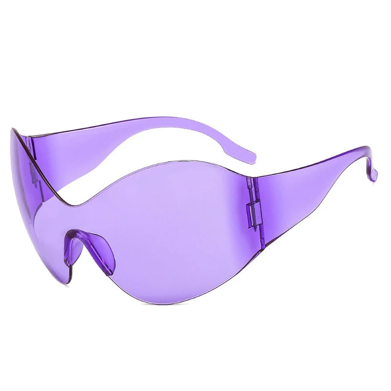 Sunglasses Oversized Punk Plastic Frame — Black | KIMLUD
