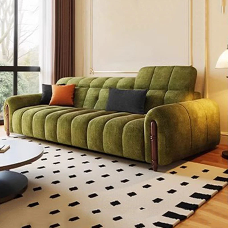 Chinese Style Living Room Sofa Multifunctional Smart Seating — Olive Green | KIMLUD
