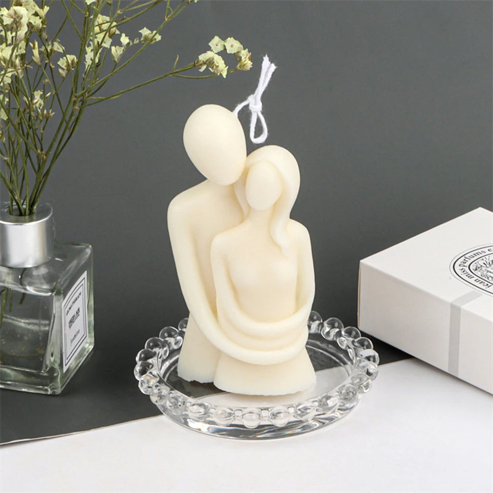 KIMLUD, Abstract Couple Hugging Soy Wax Candles Aromatherapy Scented Candles Cube Candles Home Decor Wedding Party Guest Gift Souvenirs, KIMLUD Womens Clothes