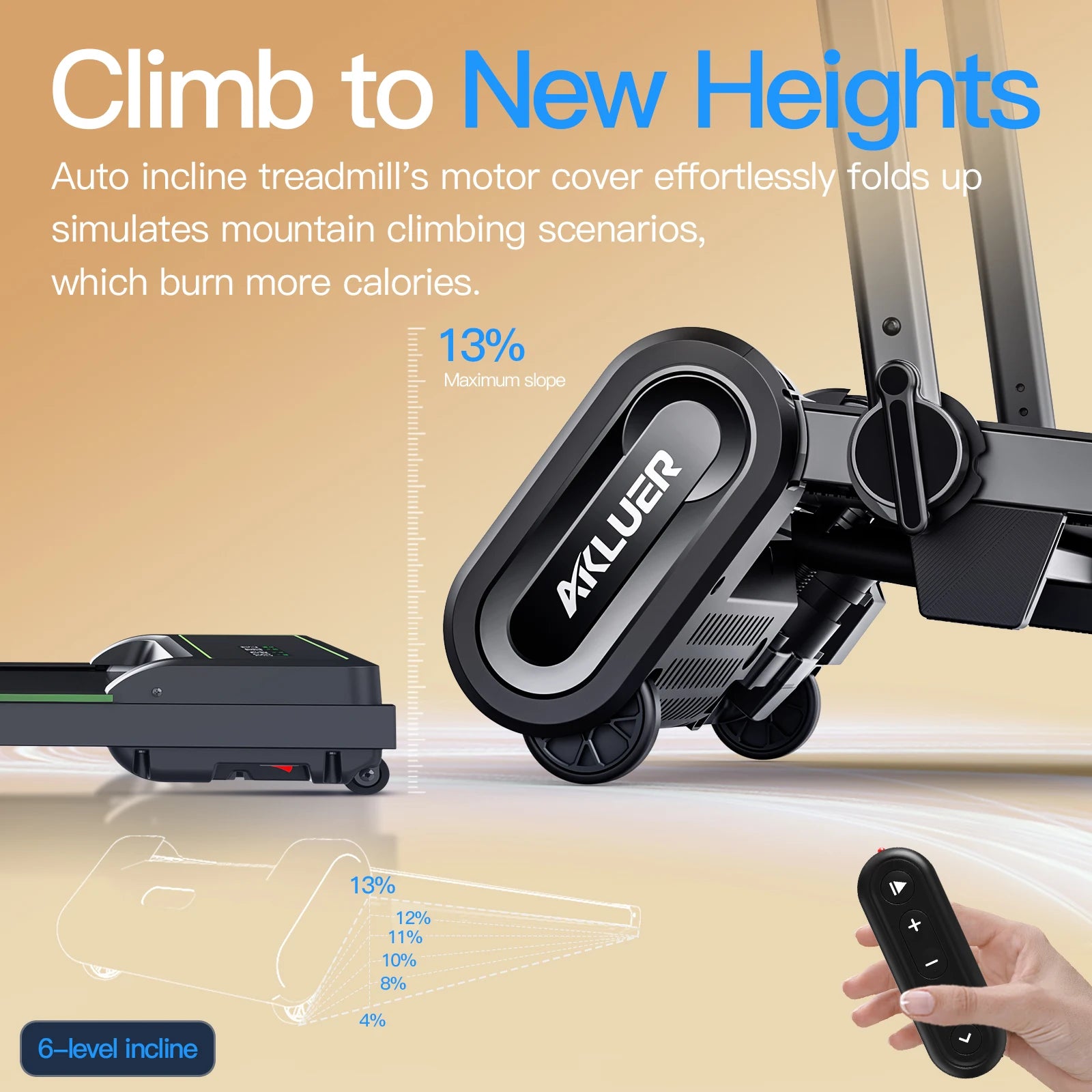 Aluminum Walking Pad Treadmill With Auto Incline — Black | KIMLUD