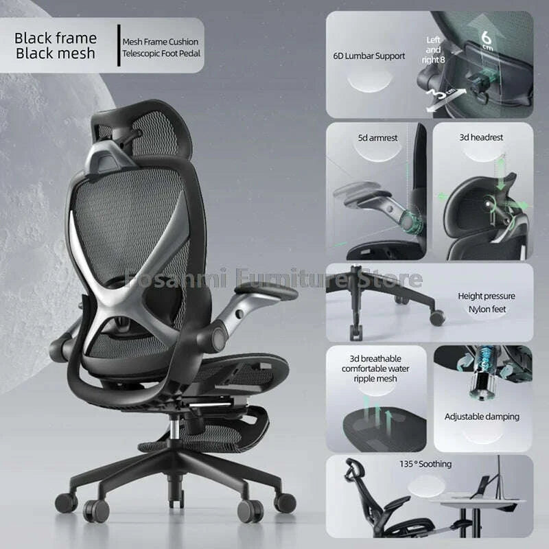 comfortable-black-mesh-computer-chair-stylish-office-chair-with-lumbar-support-adjustable-home-swivel-desk-chair-for-gaming-workkimludkimlud-35571376