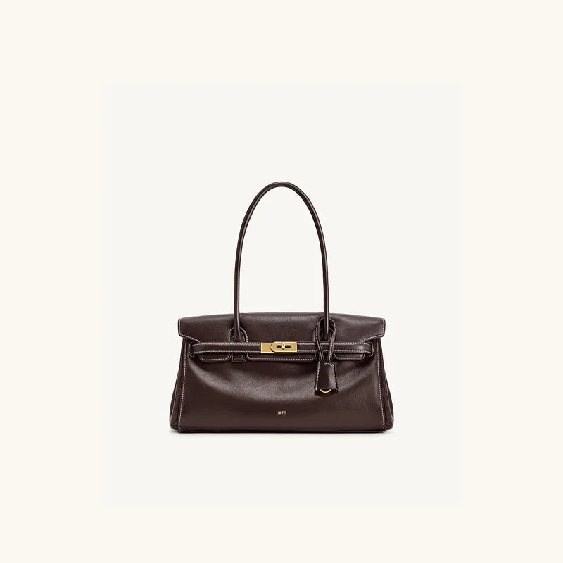 Baguette Bag Briefcase Niche Design — Burgundy | KIMLUD