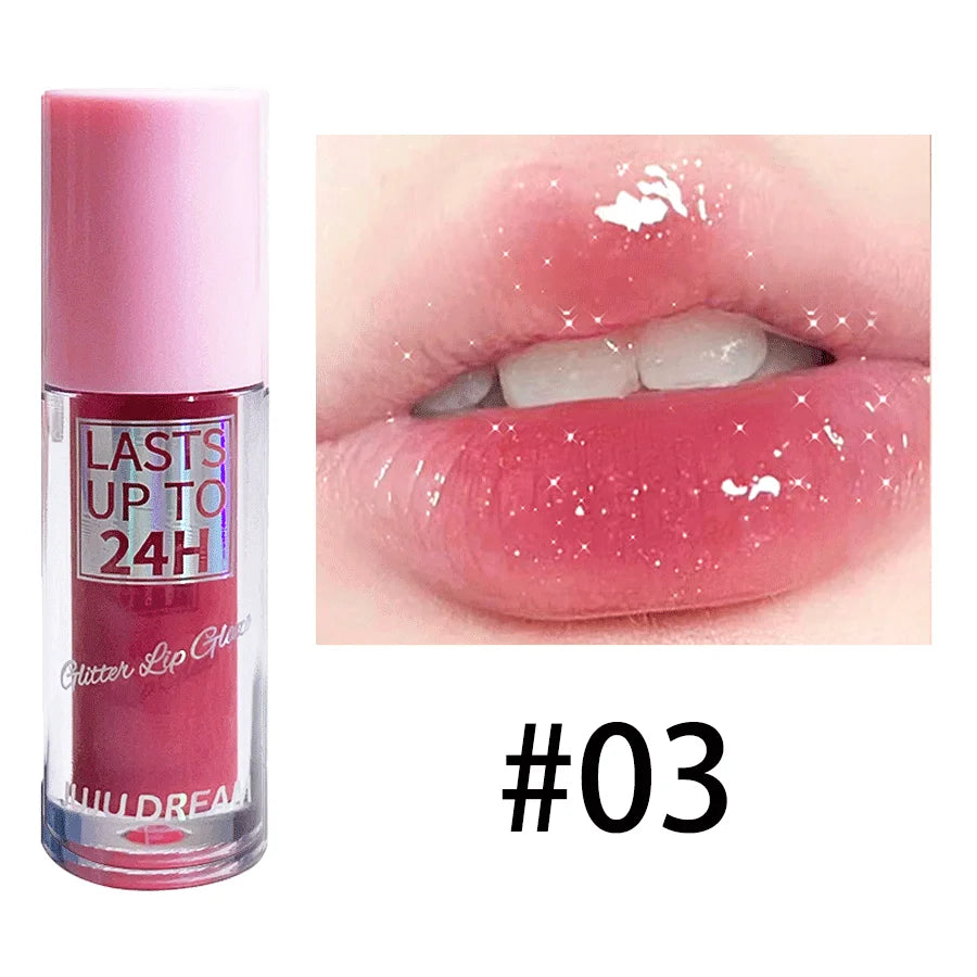 Glitter Lip Glaze Long Lasting — Pink Shimmer | KIMLUD