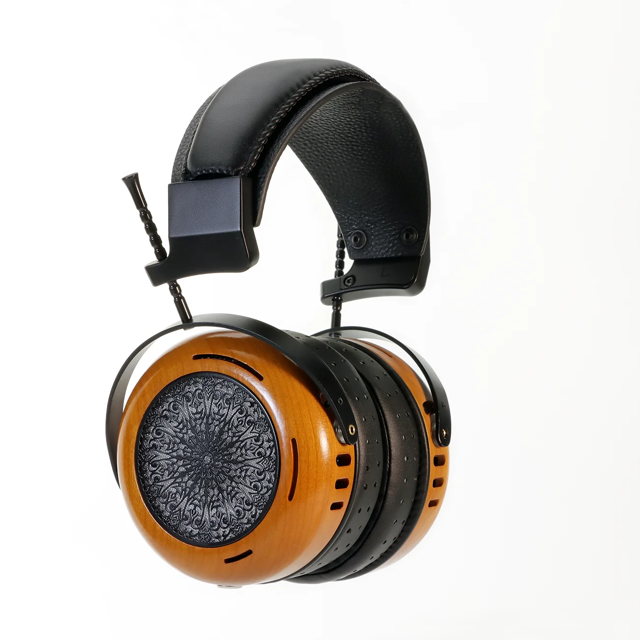 Amber-Brown Wood Over-Ear Headphones Open-Back — Amber-Brown Wood | KIMLUD