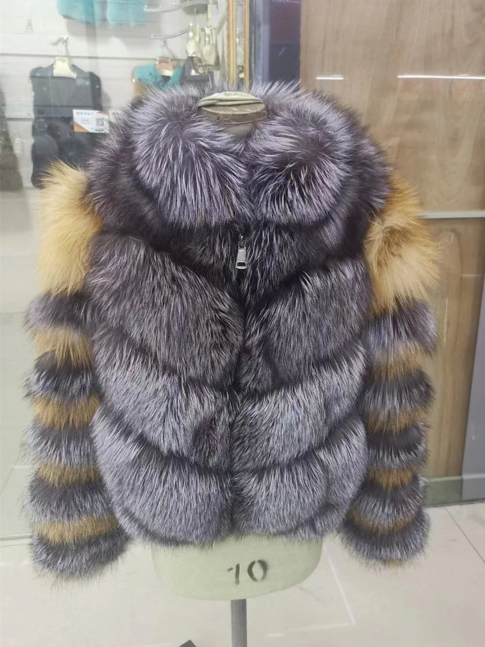 KIMLUD, Real Red Fox Fur Jacket Women Luxury Genuine Silver Fox Short Coat For Girls  Full Sleeves Winter Plush Red Fox Fur Coat Female, silver 01 / S, KIMLUD Women's Clothes