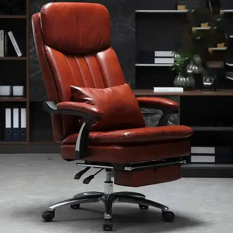 Executive Seat Office Chair Leather Study Wheels Modern Hand Relax Armchairs Library Fashion Cadeira Presidente Office Furniture