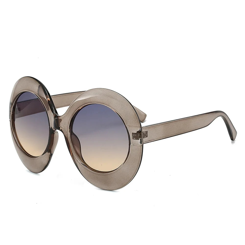 Premium Plastic Oversized Oval Sunglasses — Black | KIMLUD