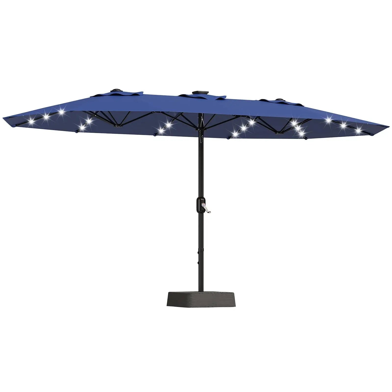 Powder-Coated Metal Crank Umbrella — Beige | KIMLUD