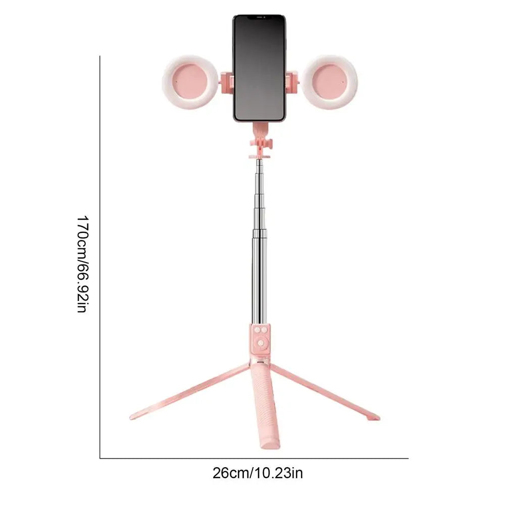 6 In 1 Selfie Stick Tripod Portable 67Inch Height Tripod Stick With Wireless Remote Cell Phone Holder Travel Phone