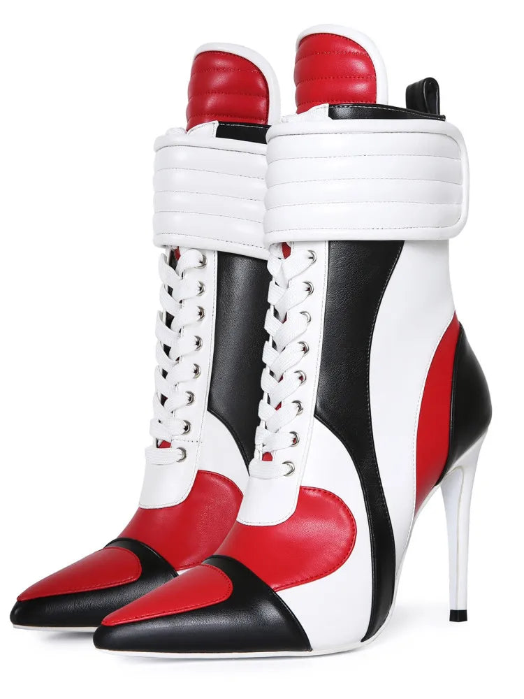 Ankle Boots – Color Blocked – Pointed Silhouette | KIMLUD