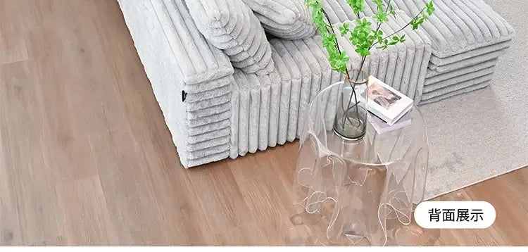 Velvet Cloud Striped Sofa Bed With Italian Minimalist Silhouette — Gray | KIMLUD