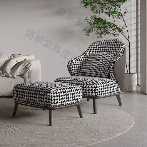 Velvet Nordic Lounge Chair With Cloud Cushion — Ivory | KIMLUD