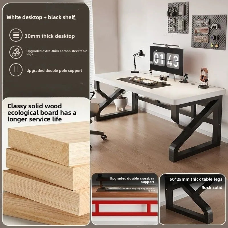 Heavy Duty 30MM Thick Solid Wood Computer Desk Ergonomic Office Desk Study Table Home Office Furniture Writing Desk Gaming