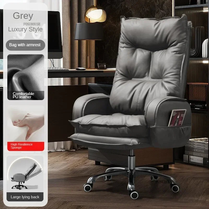 Modern Designer Armchairs Lazy Rolling Leather Office Chair Home Computer Swivel Gaming Accent Chairs Office Furniture w i g