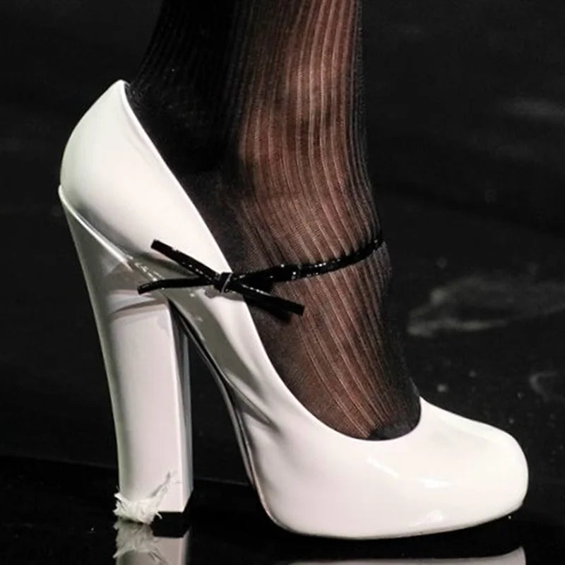 Heels – Butterfly Knot Strap – Leather | KIMLUD