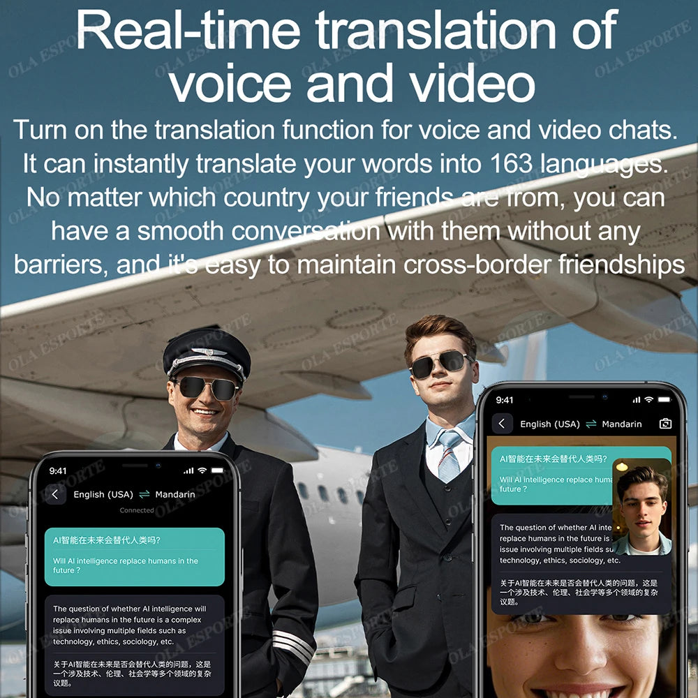 For Xiaomi Smart Glasses AI Intelligent Translation Wireless Bluetooth Real-time Simultaneous Interpretation Headset Sunglasses
