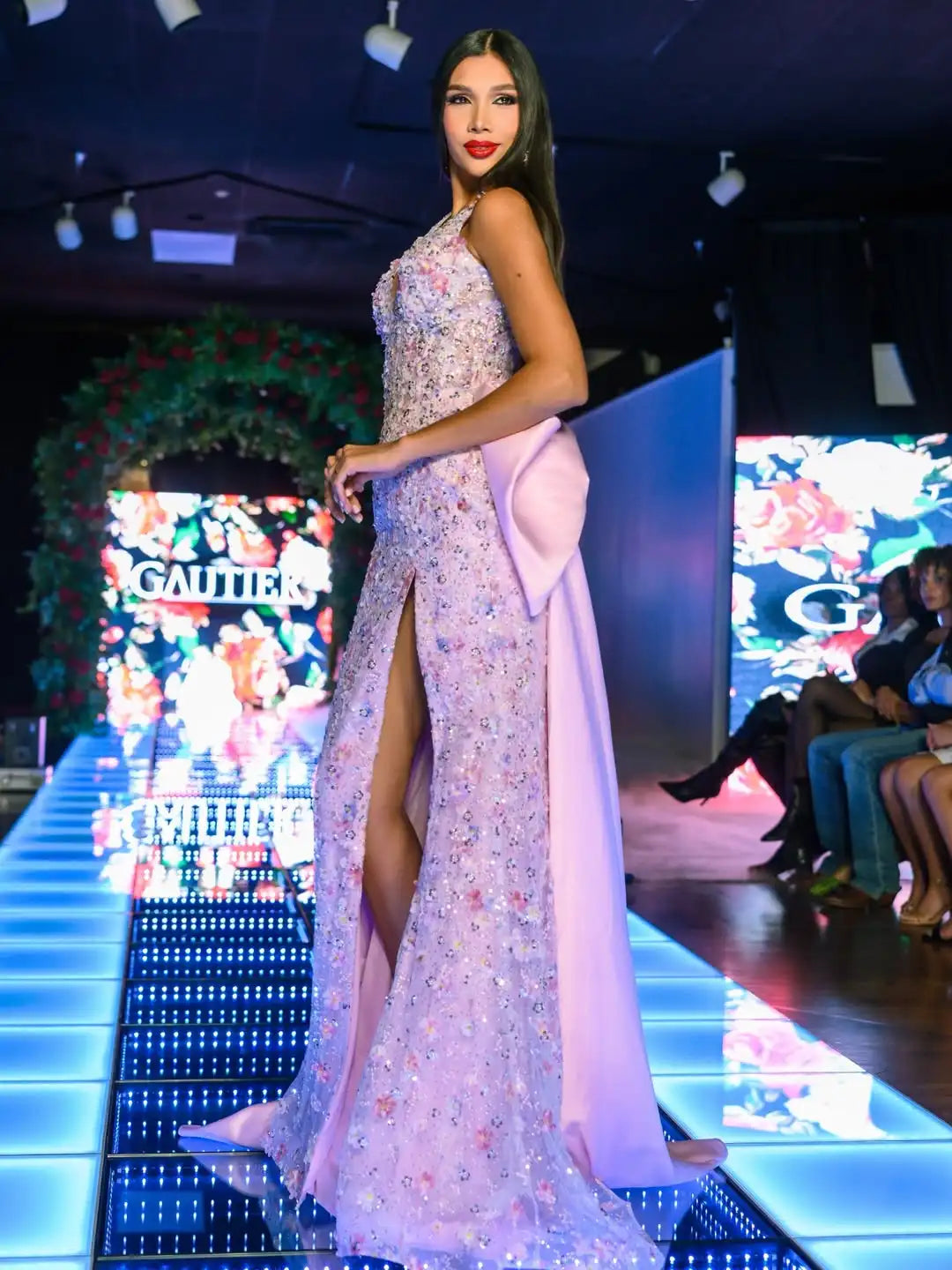 Prom Dress – Halter Neck Beaded – Tulle – Pink | KIMLUD
