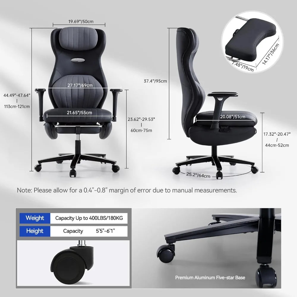 KIMLUD, Ergonomic Office Chair with Foot Rest Reclining Chair with Adjustable Arms and Headrest High Back Gaming Chair with Lumbar, KIMLUD Womens Clothes