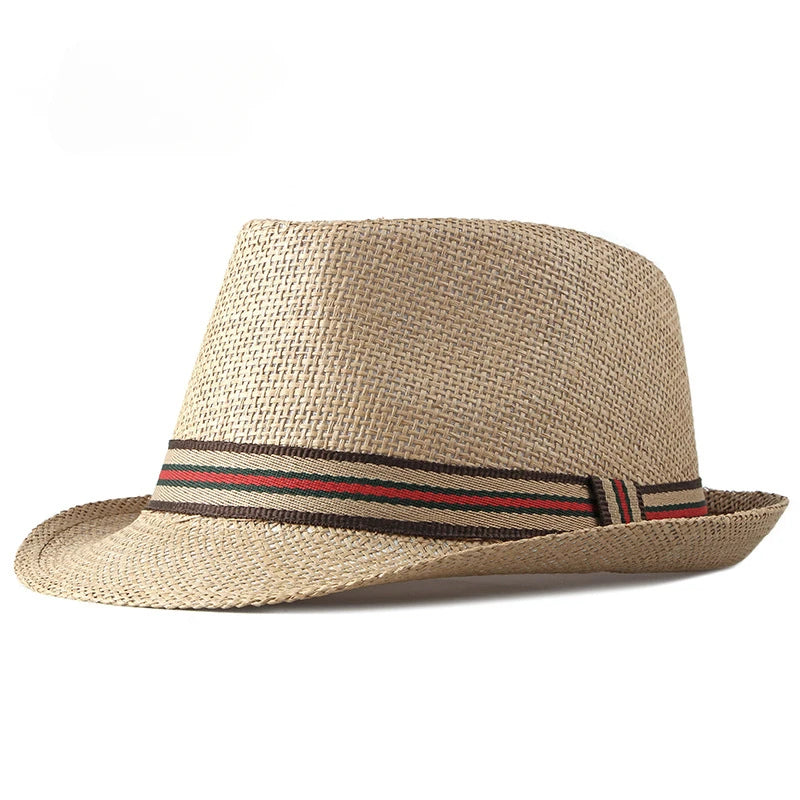 Straw Fedora Hat Beach Ready For Summer — Natural | KIMLUD
