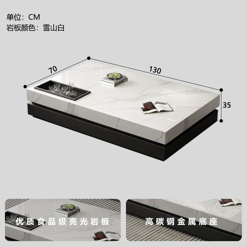 Italian Luxury Coffee Table Decoration Designer Clear Aesthetic Coffee Table Minimalist Space Saving Meubles Home Furniture