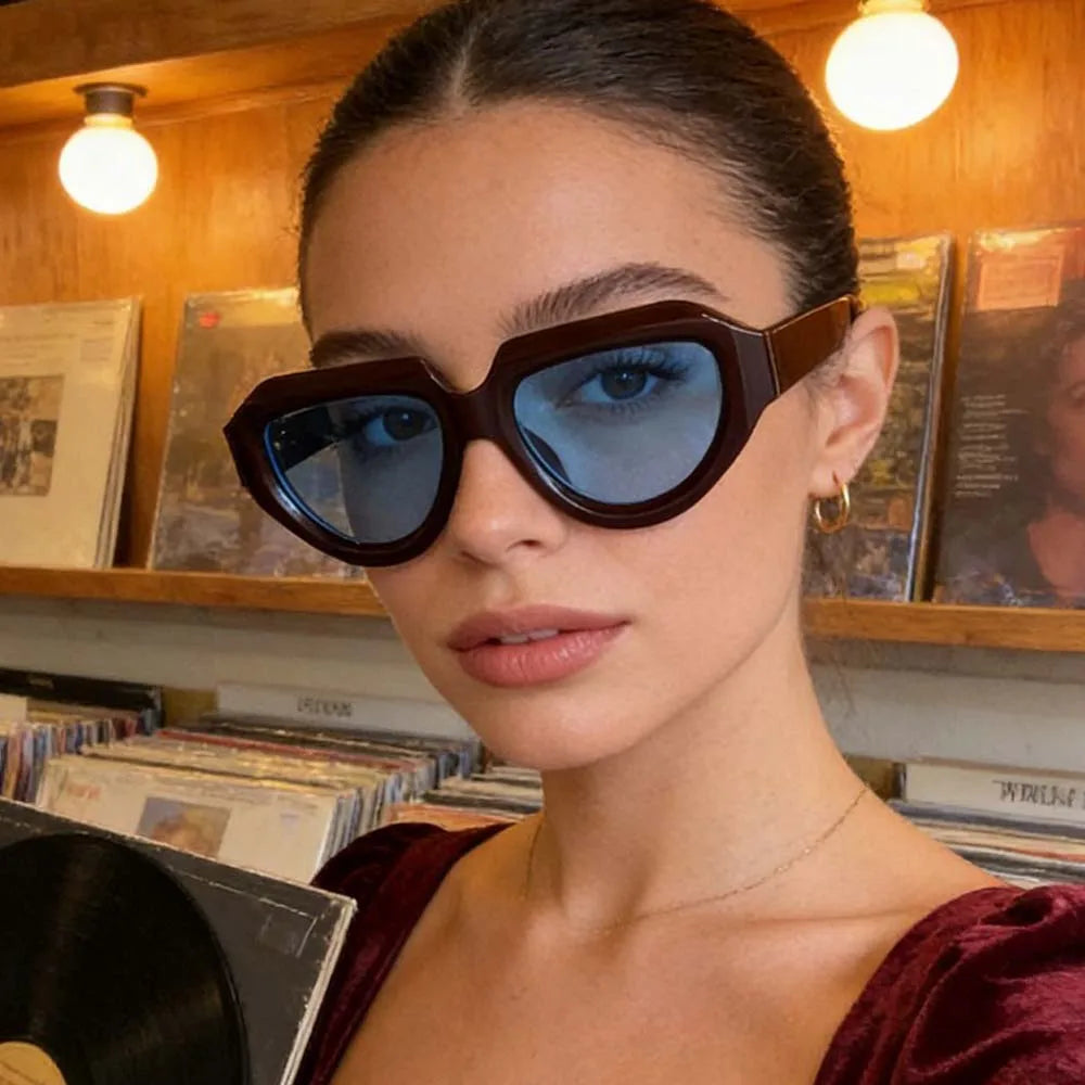 Sunglasses Vintage Square Retro Plastic Black | KIMLUD