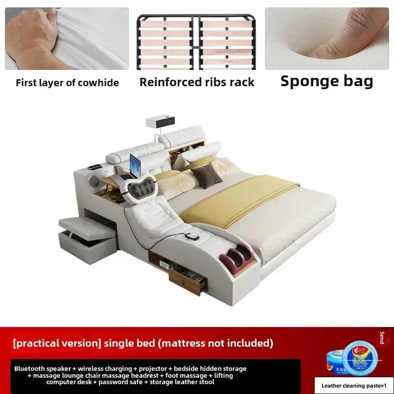 Korean Modern Luxury Bed European Nature Luxury Bedroom Human Bed Design Multifunctional Bedroom Camas King Size Home Furniture