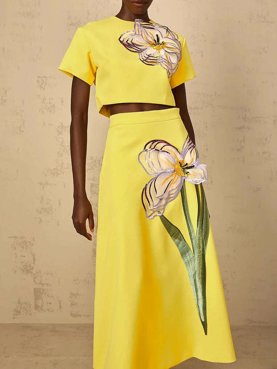 vgh-spliced-appliques-two-piece-set-for-women-o-neck-short-sleeve-top-high-waist-a-line-temperament-skirt-outfits-female-fashionkimludkimlud-35578729