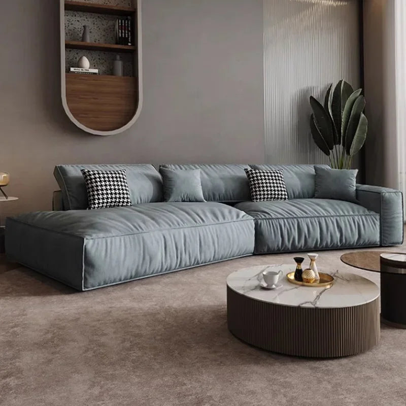Nordic Fabric Sofa Double-Seater — Slate Blue | KIMLUD