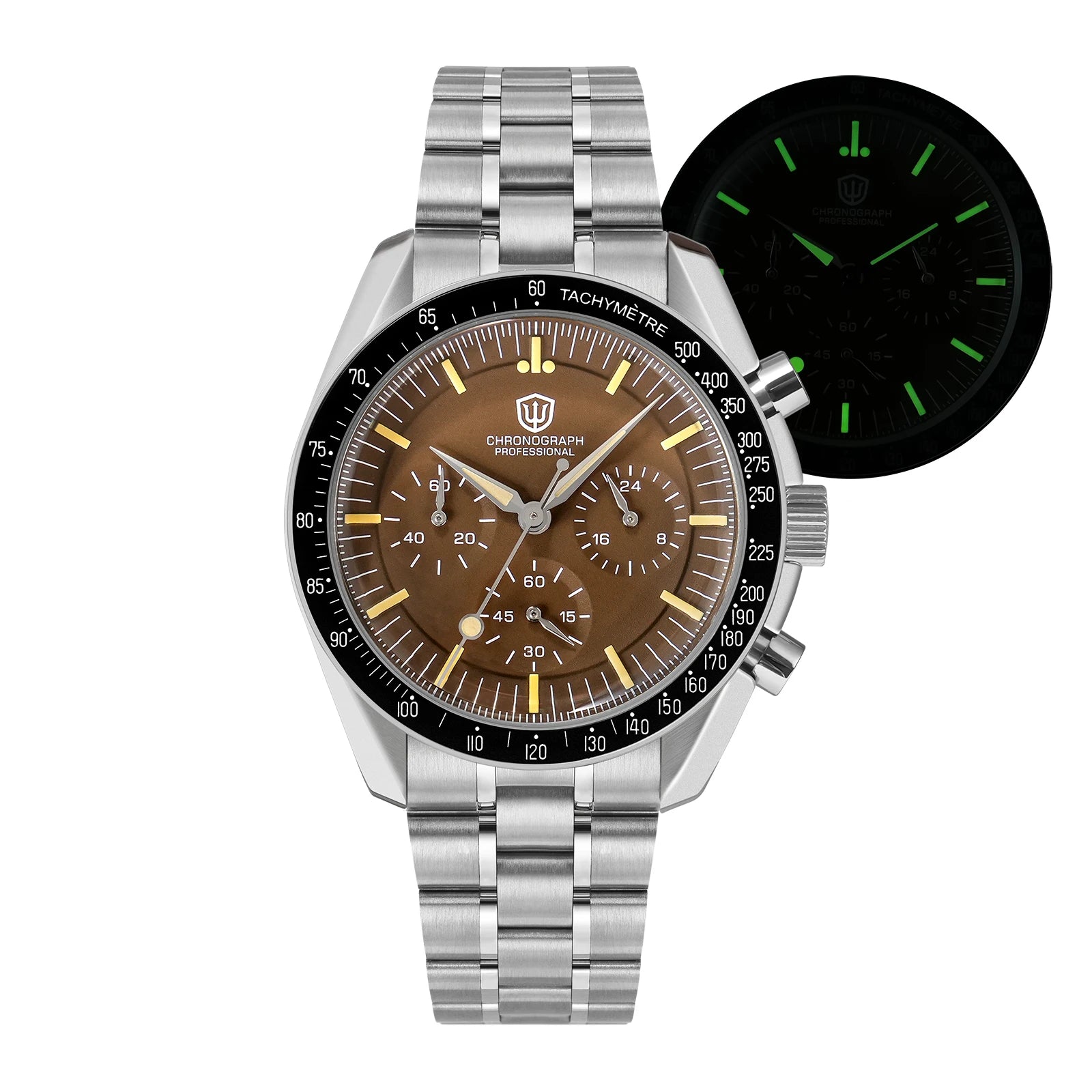 Watchdives WD1863 Quartz Watch VK63 Chronograph Movement Bubble Sapphire Crystal 10Bar Waterproof Luminous 39mm Vintage Watches