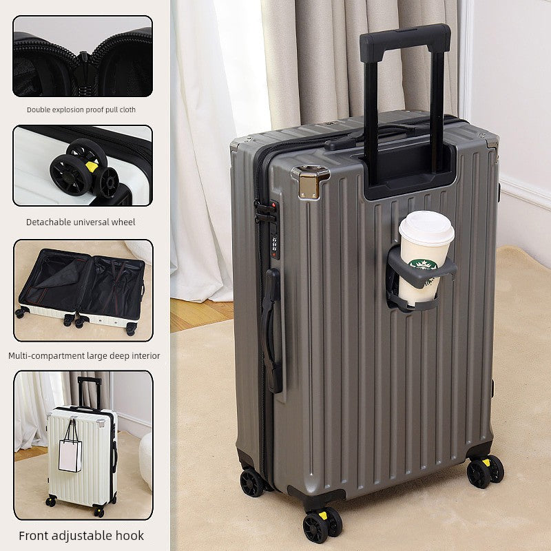 Japanese Import Luggage Women's New Arrival Multi-Functional Hook Boarding Bag Universal Wheel 24 Pull Rod Men's Password Suitcase