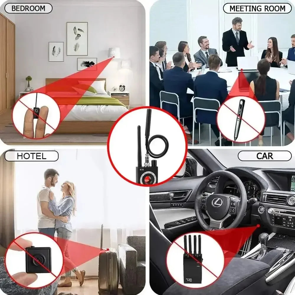 Sleek Detector Multi-Function Anti Spy — Black | KIMLUD