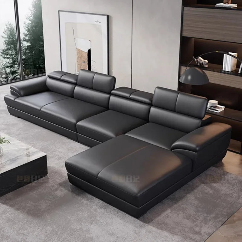 Minimalist Modern Sectional Sofa Modular Design — Deep Black | KIMLUD