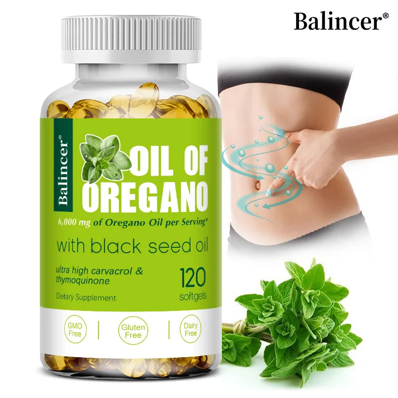 Oregano Oil Capsules-Improves Digestion and Intestinal Health,Balances Intestinal Flora,Boosts Blood Circulation,Immune System
