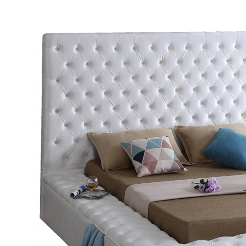 Diamond Tufted King Bed Deluxe Set — Champagne Taupe | KIMLUD