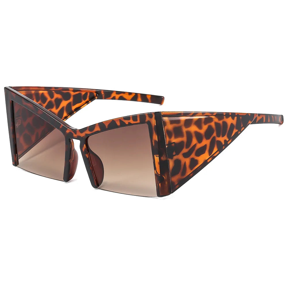 Half-Frame Sunglasses Polycarbonate — Black | KIMLUD