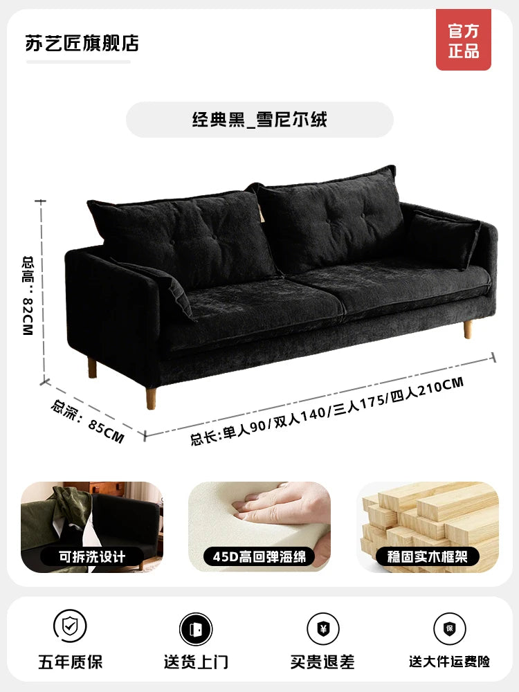 Minimalist Modern L-Shaped Sofa With Plush Cushions — White | KIMLUD