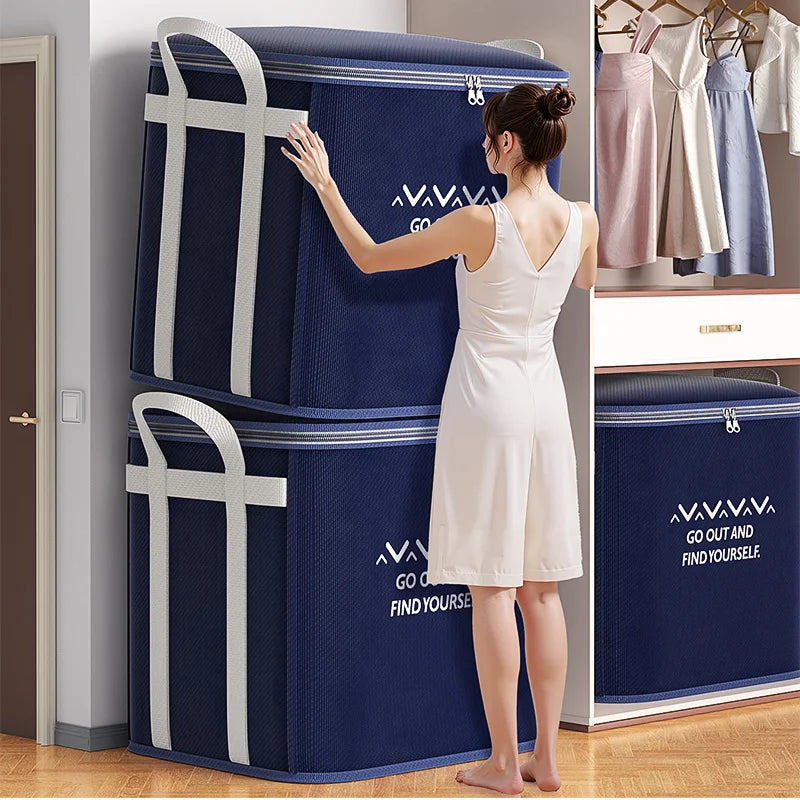 Non-Woven Fabric Flat Storage Organizer Bag — Grey | KIMLUD