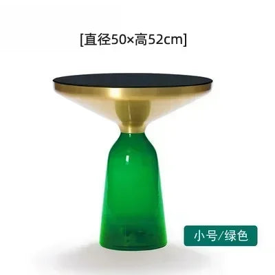 Nordic Creative Glass Round Coffee Table Combination Living Room Reception Side Table Transparent Light Luxury Coffee Tables