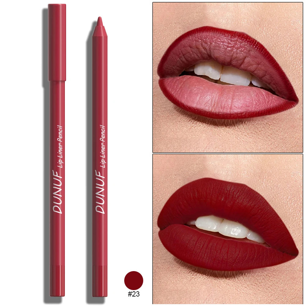 Matte Lip Pencil Contour Lip Liner Long-Lasting Waterproof Hydrating Formula — Red | KIMLUD